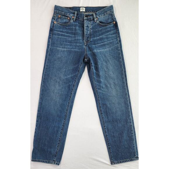 Cone Denim Jeans Womens 28x26 Blue High Rise Straight Leg Y2K Button Fly Casual - Picture 1 of 11